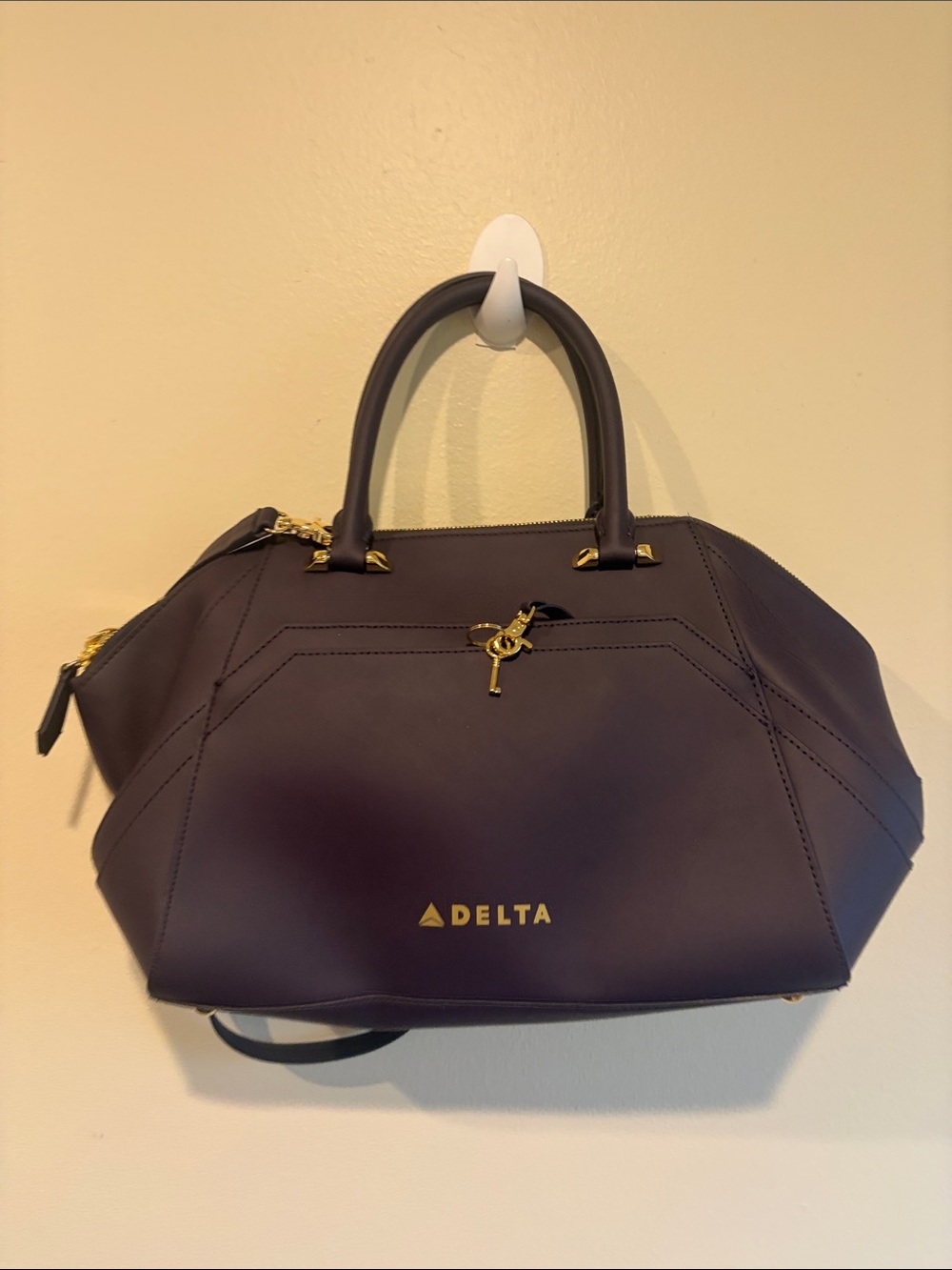 Delta Zac Posen Women's Satchel in Plum with Gold Hardware